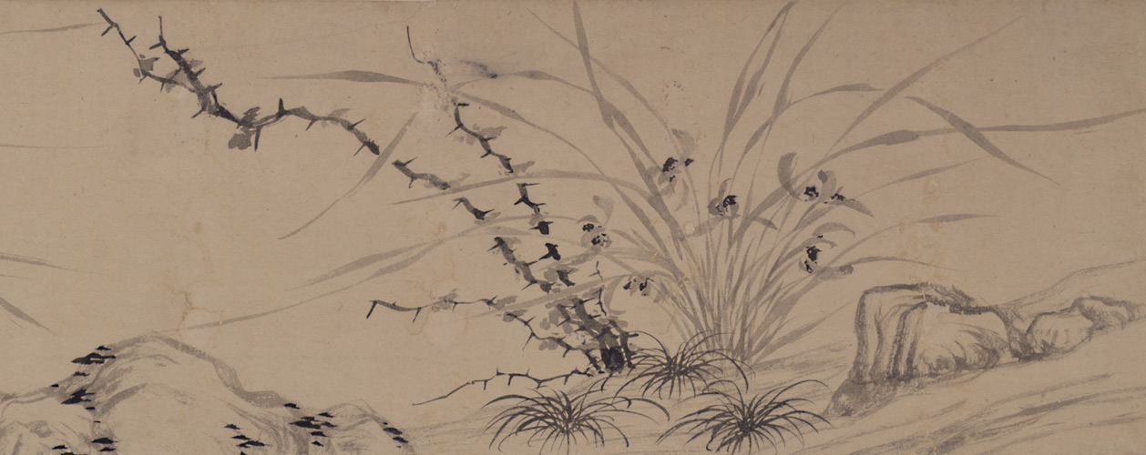 图片[1]-Wen Zhengming’s orchid and bamboo scroll-China Archive